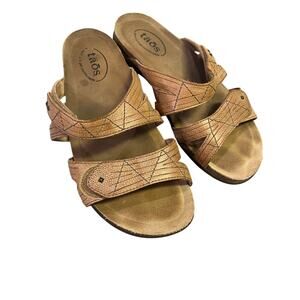 Taos Double U Leather Caramel Strappy Sandal, Women’s 9, Adjustable‎ Western